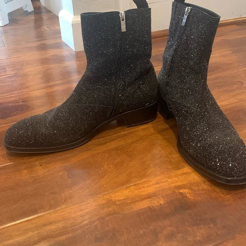 Alexander McQueen glitter boots